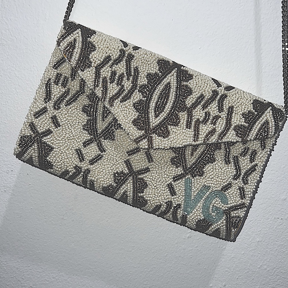 HANDMADE New! Beaded Clutch or use long strap for crossbody